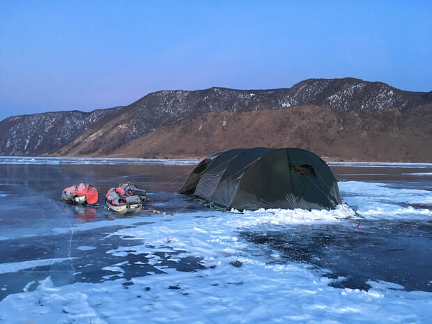 Sleeping on bare ice